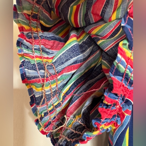 1930S/40S VIBRANT STRIPED MAXI DRESS | Size Small (18” P2P) MADE IN HOLLIWOOD - Picture 15 of 16